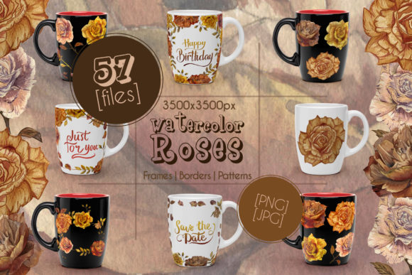Autumn Roses PNG Watercolor Set Review