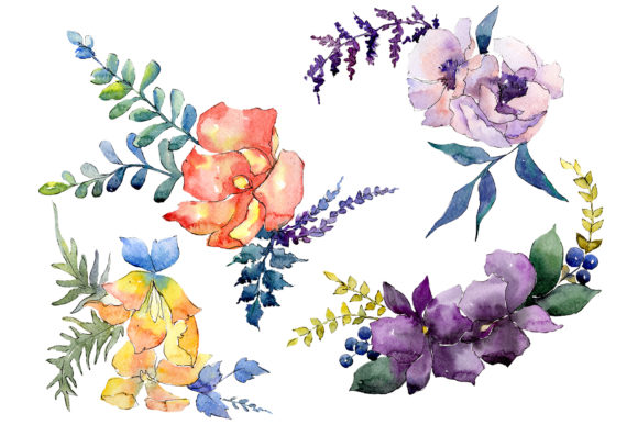 Bouquet Chainmail of Love Watercolor Illustrations