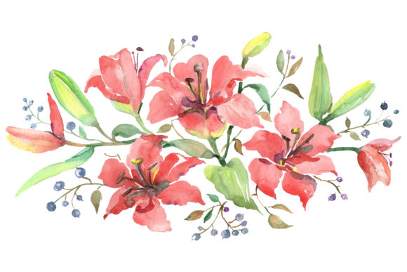 Branch of Orange Lilies Watercolor Review