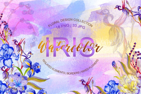 Iris Blue Watercolor Illustrations Review