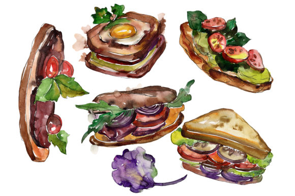 Mega Sandwich Watercolor Illustrations Review